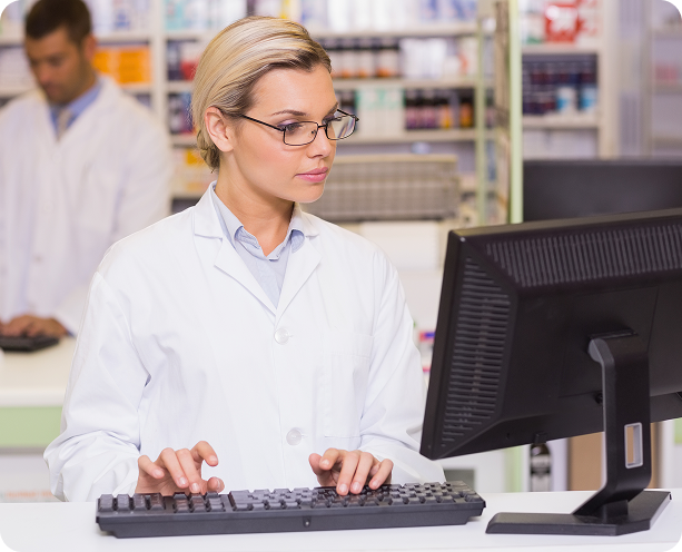 Pharmacist using HRPayHub payroll software