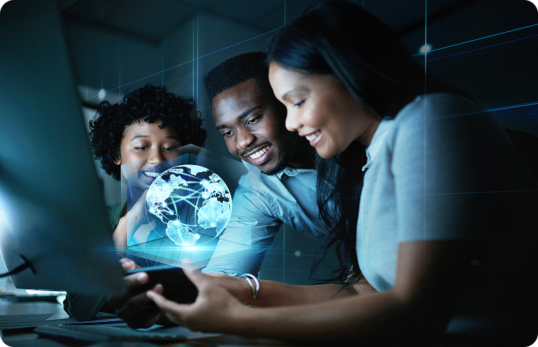 HRPayHub team collaborating on HR and payroll software solutions