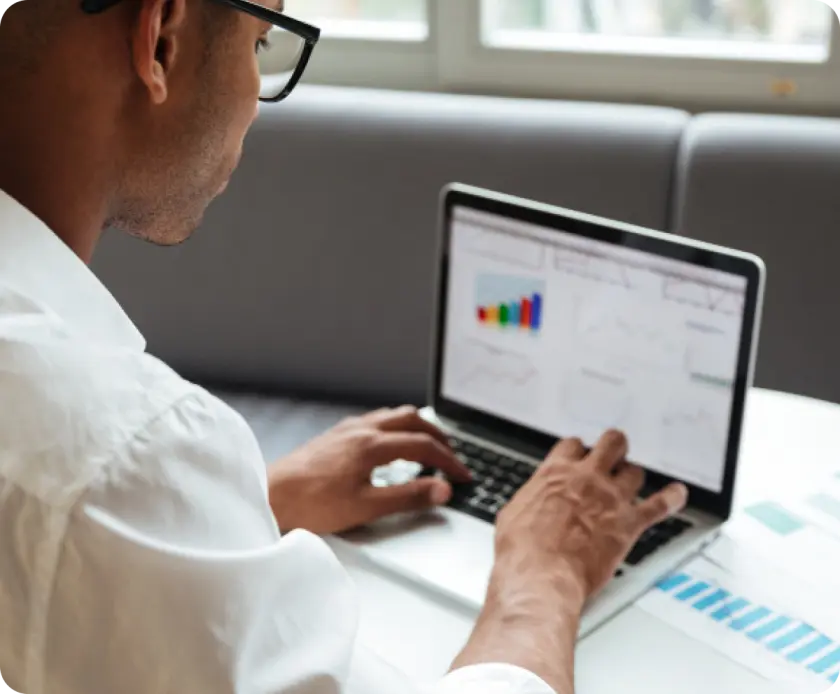 Professional working on laptop