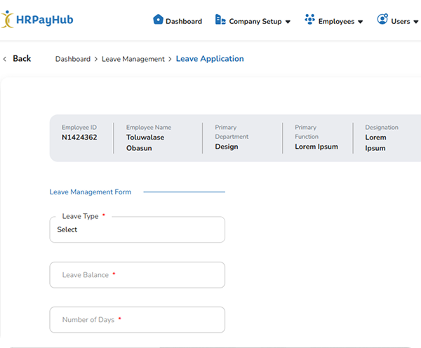 HRPayHubWhyEmployee Leave Application